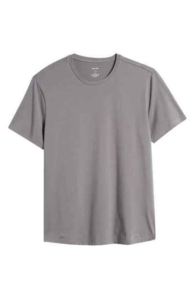 Shop Open Edit Crewneck Stretch Cotton T-shirt In Grey Pearl