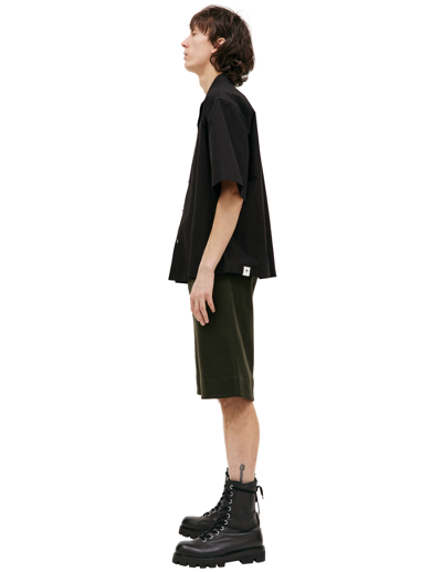 Jil Sander Buttoned Short-sleeved Shirt In Black