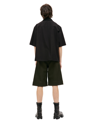 Jil Sander Buttoned Short-sleeved Shirt In Black