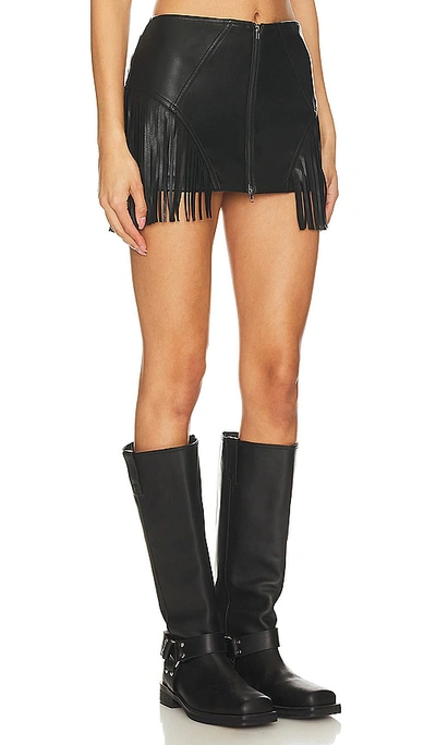 Superdown Riley Faux Leather Skirt In 黑色