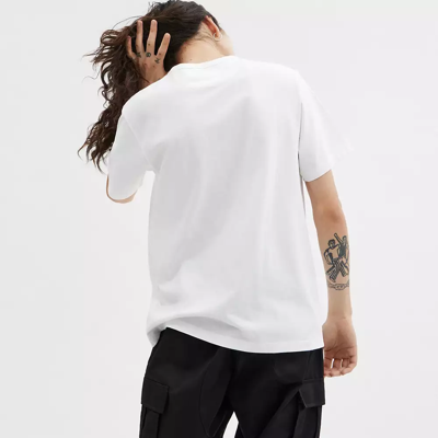 Coach Essential Pocket T Shirt In White/charcoal Signature