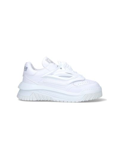 Shop Versace "odissea" Sneakers In White