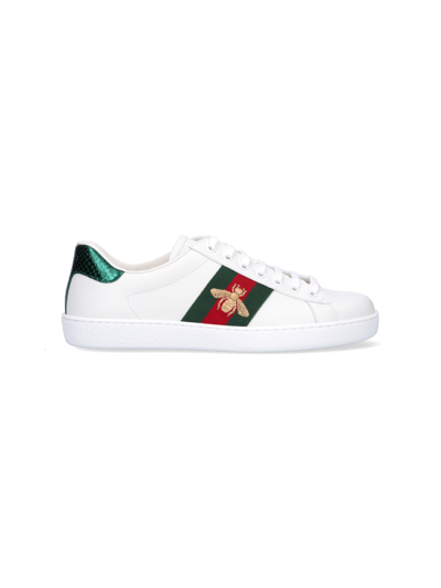 Shop Gucci 'ace' Sneakers In White