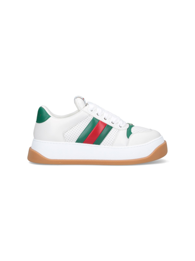 Shop Gucci "screener" Sneakers In White
