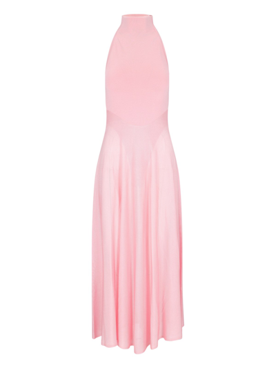 Shop Alaïa Shiny Midi Dress In Pink