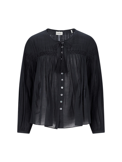 Isabel Marant Étoile Marant Etoile "cotton Abadi Blouse For In Black  