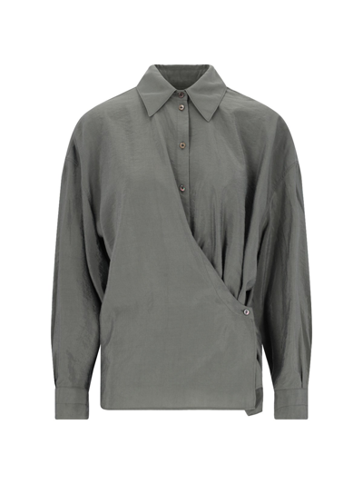 Shop Lemaire 'twisted' Shirt In Gray