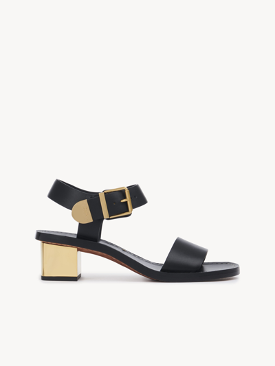Shop Chloé Rebecca Sandal Black Size 7 100% Calf-skin Leather