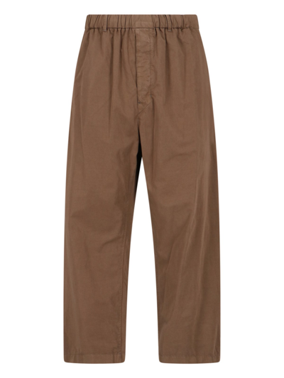 Shop Lemaire Relaxed Fit Pants In Brown