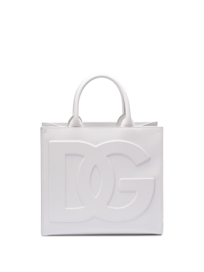 Shop Dolce & Gabbana Small `dg Daily` Shopper Bag In White