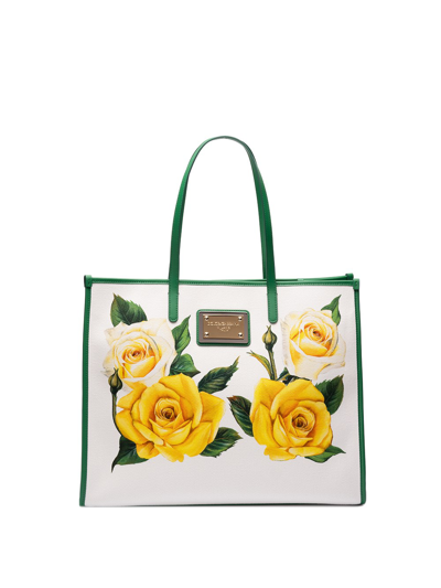 Shop Dolce & Gabbana Large Shopper Bag In White
