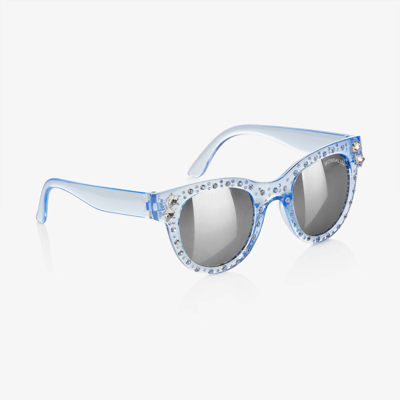 Shop Monnalisa Girls Blue Diamanté Sunglasses (uv400)