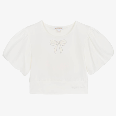 Shop Angel's Face Teen Girls White Cotton Cropped T-shirt