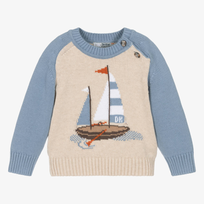 Shop Dr Kid Boys Beige Knitted Sailing Boat Sweater