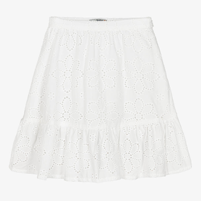 Shop Dr Kid Girls White Broderie Anglaise Skirt