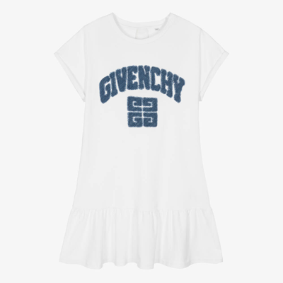Shop Givenchy Teen Girls White Cotton Jersey Dress