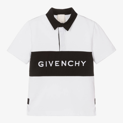Shop Givenchy Boys White Cotton Rugby Shirt