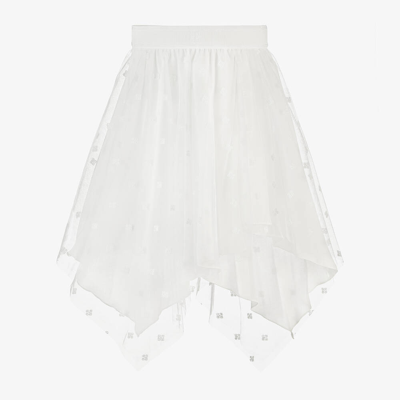 Shop Givenchy Girls White 4g Tulle Skirt