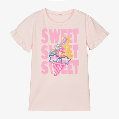 Shop Billieblush Girls Pink Cotton T-shirt Dress