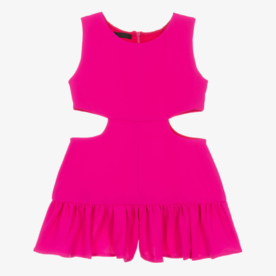 Shop Fun & Fun Girls Fuchsia Pink Open-side Playsuit