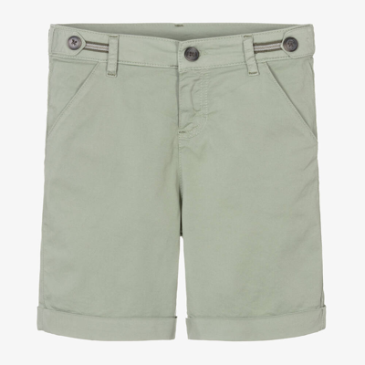 Shop Tartine Et Chocolat Boys Green Cotton Chino Shorts