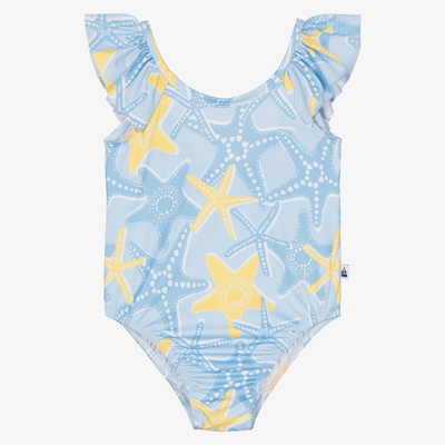 Shop Mitty James Girls Blue Starfish Swimsuit (upf50+)