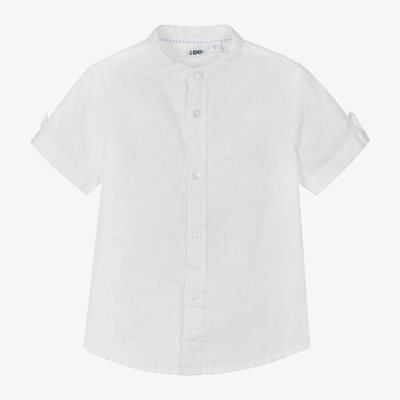 Shop Ido Baby Boys White Linen Shirt