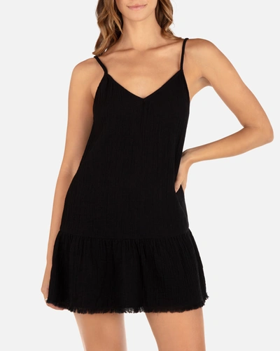 Shop Inmocean Women's Solid V Neck Mini Dress In Black