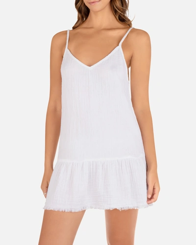 Shop Inmocean Women's Solid V Neck Mini Dress In White