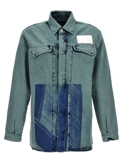 Shop A-cold-wall* 'bleached Overdyed' Shirt In Blue