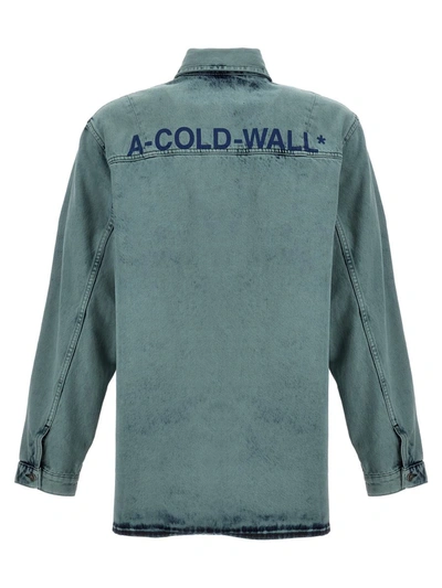 Shop A-cold-wall* 'bleached Overdyed' Shirt In Blue