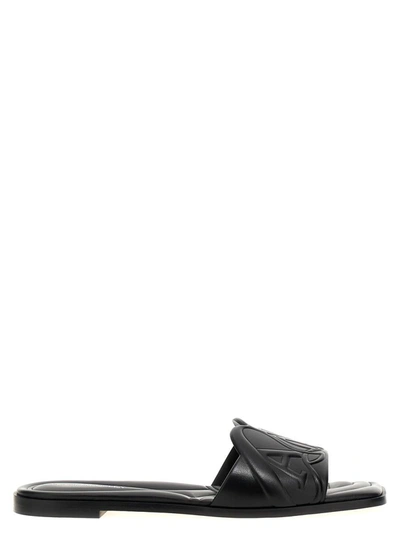 Shop Alexander Mcqueen 'seal' Sandals In Black