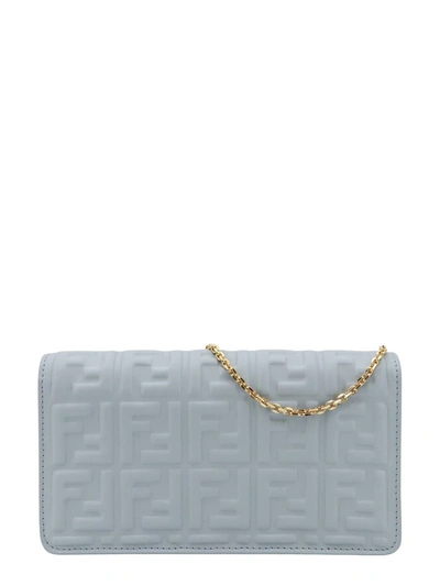 Shop Fendi Wallet On Chain Baguette In Blue