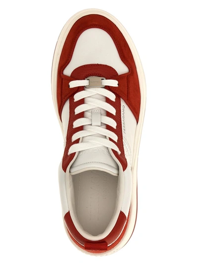 Shop Ferragamo 'dennis' Sneakers In Red