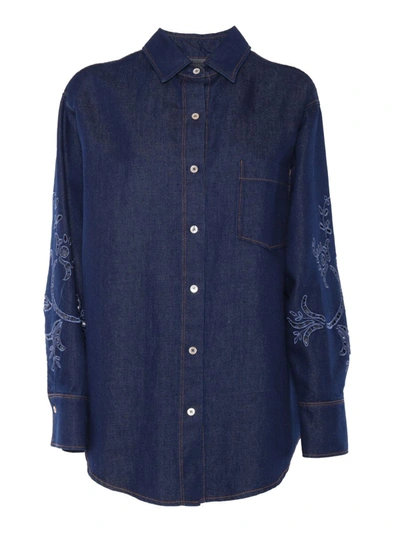 Forte Forte Dark Blue Denim Shirt In Blue