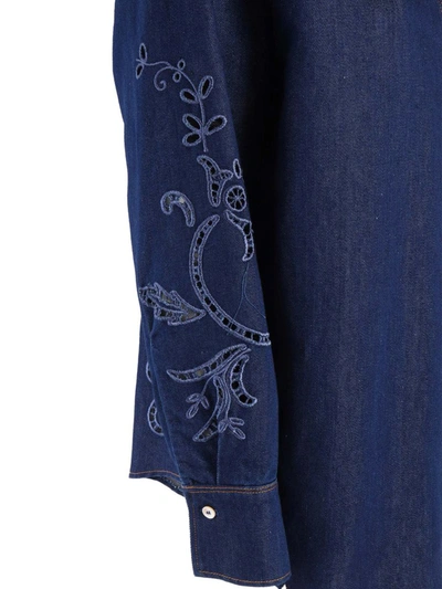 Forte Forte Dark Blue Denim Shirt In Blue