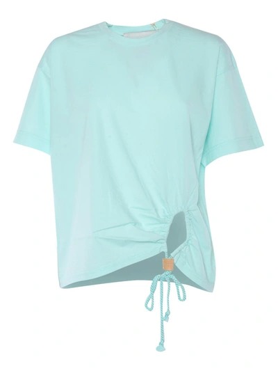 Forte Forte Pleated Detail Short-sleeved T-shirt In Blue