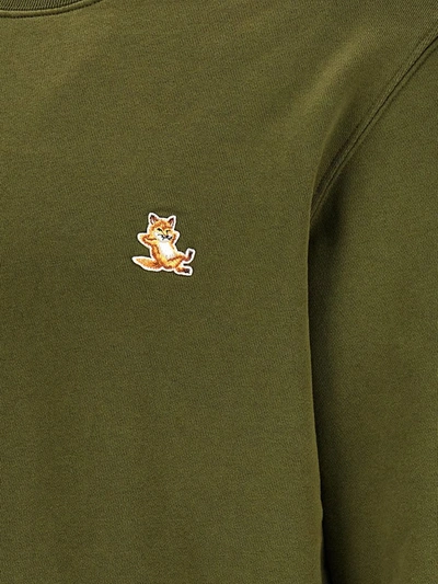 Shop Maison Kitsuné 'chillax Fox' Sweatshirt In Green