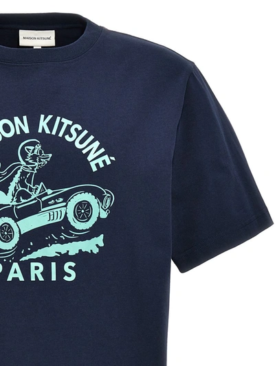 Shop Maison Kitsuné 'racing Fox' T-shirt In Blue