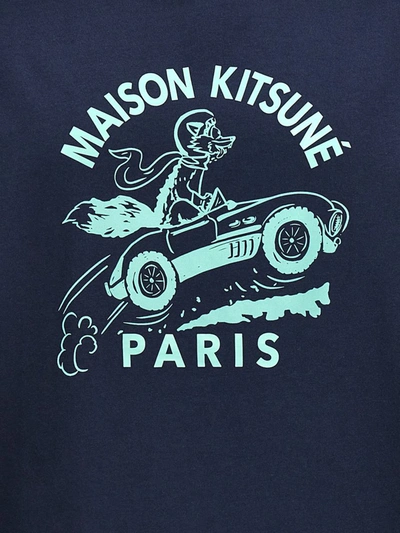 Shop Maison Kitsuné 'racing Fox' T-shirt In Blue