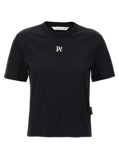 Shop Palm Angels 'monogram' T-shirt In White/black