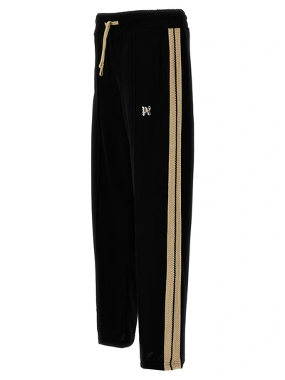 Shop Palm Angels 'pa Monogram' Joggers In White/black