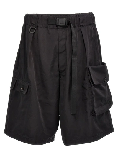 Shop Y-3 Adidas 'nyl Twill' Bermuda Shorts In Black