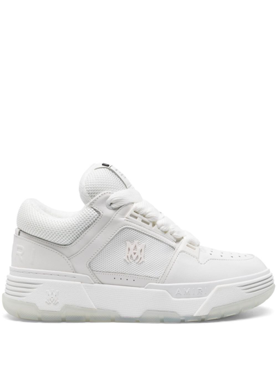 Shop Amiri White Ma-1 Panelled Leather Sneakers