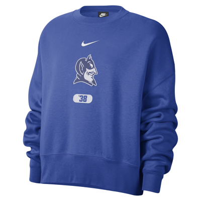 Shop Nike Duke  Women's College Crew-neck Sweatshirt In Blue