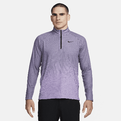 Shop Nike Men's Tour Dri-fit Adv 1/2-zip Golf Top In Purple