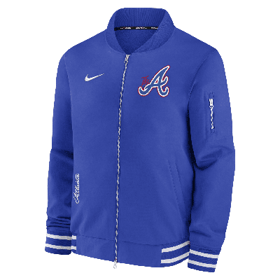 Shop Nike Atlanta Braves Authentic Collection City Connect Game Time  Men's Mlb Full-zip Bomber Jacket In Blue