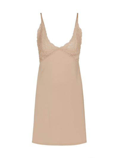 Shop Natori Women's Feathers Essentials Chemise In Cafe