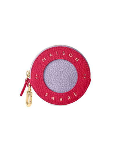 Shop Maison De Sabre Women's Leather Coin Purse In Fuchsia Lavender