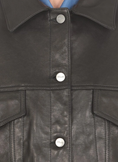 Shop Khaite Black Leather Jacket